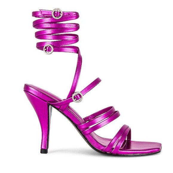 Lovers + Friends Shoes - Lovers + Friends | Multi Strap Heel – Metallic Electric Pink; Size: 6.5 W; NWT